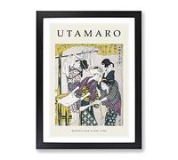 Making Silk Floss By Kitagawa Utamaro Exhibition Museum Asian Japanese Framed Wall Art Print, Ready to Hang Picture for Living Room Bedroom Home Office Décor, Black A2 (64 x 46 cm)