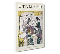 Making Silk Floss Kitagawa Utamaro Canvas Print | Gallery Wrapped 30mm Frame Wall Art | 30x20 inches | Ready to Hang | Contemporary Picture | Living Room Bedroom Lounge Office