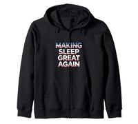 Making Sleep Great Again American Flag Letters Zip Hoodie