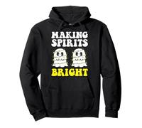 Making Spirits Bright Merry Christmas Lights Ghost Holiday Pullover Hoodie