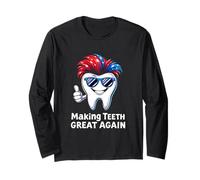 Making Teeth Great Again Cartoon Tooth Humor Long Sleeve T-Shirt