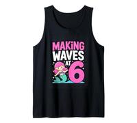 Making Waves At 6 Mermaid Birthday Girl Tank Top