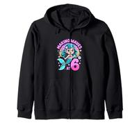 Making Waves At 6 Mermaid Sixth Birthday Girl Zip Hoodie
