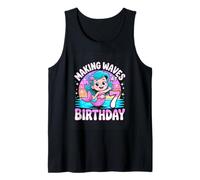 Making Waves At 7 Birthday Mermaid Girl Party Tank Top