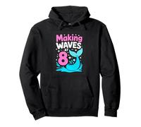 Making Waves At 8 Mermaid Eighth Birthday Girl Pullover Hoodie