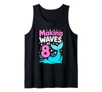 Making Waves At 8 Mermaid Eighth Birthday Girl Tank Top