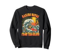 Making Waves From The Grave Skeleton Surfing Vintage Sweatshirt