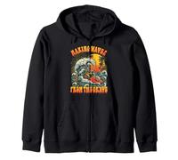 Making Waves From The Grave Skeleton Surfing Vintage Zip Hoodie