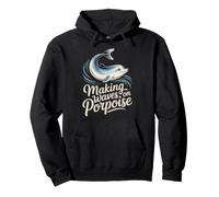 Making Waves On Porpoise Funny Whale Pun Pullover Hoodie