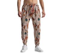 MakingDa Baggy Printed Hippie Trousers Men Cotton Yoga Leisure Harem Pants Funky Loose Cuffed Pattern Hippy Lounge Bottoms Colourful Patterned Wide Leg Sweatpants-JK60-4-XXL