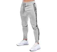 MakingDa Gym Joggers Trousers Men Slim Fit Stretch Tracksuit Jogging Bottoms Skinny Cuffed Sweatpants with Zip Pockets Activewear Sports Pants-4-Grey-M-X