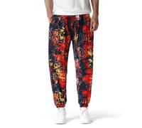 MakingDa Mens Cotton 3D Printed Tracksuit Bottoms Elasticated Waist Hippie Bloomers Cargo Trousers Lounge Pants Beach Walking Running Jogging Sweatpants (5, XL)