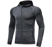 MakingDa Mens Hoodies Zip Up Running Jacket Hooded Breathable Tracksuit Top Lightweight Sweatshirt Comfy Gym Clothes for Jogging Work Out-Dark Grey-3XL Darkgrey
