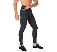 MakingDa Men's Jogger Sports Compression Pants, Workout Active Tights Leggings, Cool Dry Technical Training Baselayer Trousers Training Trousers with Zip Pocket（Grey，XXL）