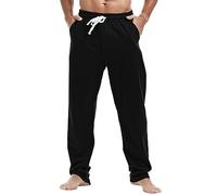 MakingDa Mens Joggers Sweatpants Cotton Gym Yoga Trousers Casual Tracksuit Pants with Pockets Work Sports,Black M
