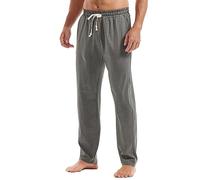 MakingDa Mens Joggers Sweatpants Cotton Gym Yoga Trousers Classic Open Hem Tracksuit Pants Jogging Work Sports Summer Beach Thin Darkgrey XL