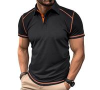 MakingDa Mens Polo Shirts Short Sleeve Smart Slim Fit Collared T Shirts Slim Fit Summer Soft Breathable Lightweight Tshirt Golf Running Work Tee Tops Fashion Casual Sports Black XXL