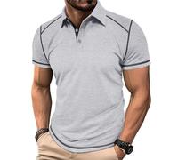 MakingDa Mens Polo Shirts Short Sleeve Smart Slim Fit Collared T Shirts Slim Fit Summer Soft Breathable Lightweight Tshirt Golf Running Work Tee Tops Fashion Casual Sports Grey XXL