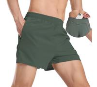 MakingDa Men's Running Shorts Gym Sports Shorts with Internal Drawstring Elastic Waist Phone Back Pockets Zipper Lightweight Quick Dry Short Athletic Casual Exercise Cycling ArmyGreen M