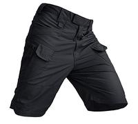 MakingDa Men's Urban Tactical Shorts Waterproof Anti-Scratch Lightweight Breathable Cargo Pants for Casual Work Outdoor Hiking Black XS