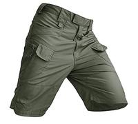 MakingDa Men's Urban Tactical Shorts Waterproof Anti-Scratch Lightweight Breathable Cargo Pants for Casual Work Outdoor Hiking Green XS