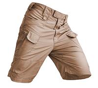 MakingDa Men's Waterproof Anti Scratch Shorts Casual Breathable with Zip Pockets Cargo Pants Lightweight Walking Tactical Military Work Fishing Running Golf Brown XL