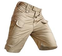 MakingDa Men's Waterproof Anti Scratch Shorts Casual Breathable with Zip Pockets Cargo Pants Quick Dry Lightweight Walking Tactical Military Work Fishing Hunting Climbin Khaki M