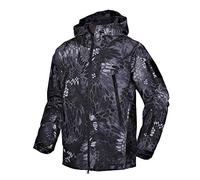 MakingDa Mens Waterproof Jackets Winter Smart Casual Hooded Coat Softshell Fleece Lined Multi Zipper Pockets Hunting Light Sweatshirt Cozy Tactical Military Camping Cardigan（BlackCamo，M）