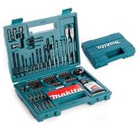 Makita 100 Piece Straight Mix Drill Bit Holesaw Masonry Hss Drill Socket Flat Bit Screwdriver Set + Case
