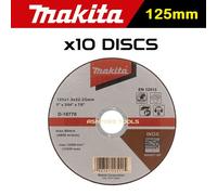 MAKITA 125mm Slitting Disc Set x10 Wheel Thin For Stainless Steel Inox Metal