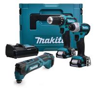 Makita 12V Cxt 3Pc Kit Combi Hammer Drill + Impact Driver + Multi Tool 2 Battery