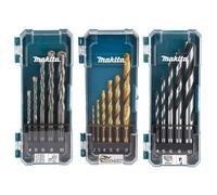 Makita 16 Piece Mixed Hss Metal Brad Point Wood Tct Masonry Mix Drill Bit Set