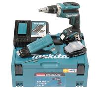 Makita 18 V / 2.0 Ah, 2 Batteries and Charger in MAKPAC Including 199146-8 Magazine Screws Attachment DFS452AJX2