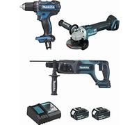 MAKITA 18 V Li-Ion 4.0Ah DDF482 + DGA504 + DHR241 DLX3078MJ Set of 3