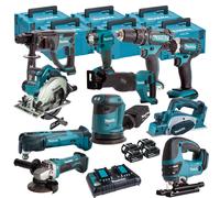 Makita 18V 11 Piece Power Tool Kit With 4 x 5.0Ah Battery & Charger T4TKIT-16453