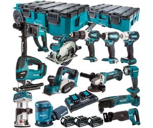 Makita 18V 13 Piece Combo Tool Kit 3 x 5.0Ah Battery & MAKTRAK Trolley Toolbox