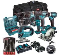 Makita 18V 6 Piece Combo Kit 2 x 5Ah Battery Charger & Accessories T4TKIT-17214