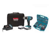 MAKITA 18V Cordless Combi + Boxed Mixed Drill and Driver Accessories Including Ratchet Screwdriver Exclusive to HOLYWELL Tools