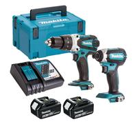 Makita 18V DHP458 Combi Drill & DTD153 Impact Driver 2 x 5.0Ah Battery & Charger