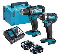 Makita 18v DHP482Z Combi + DTD152Z Impact Driver with 2 x BL1850 Batteries, DC18RC Charger & Mak Case