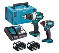 Makita 18V DHP489Z Combi Drill & DTD152Z Impact Driver 2 x 5.0Ah Battery Charger