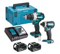 Makita 18V DHP489Z Combi Drill & DTD153Z Impact Driver 2 x 5.0Ah Battery Charger