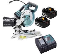 Makita 18V Dls600Z 165mm Cordless Brushless Double Bevel Mitre Saw 2 X 5Ah Batt