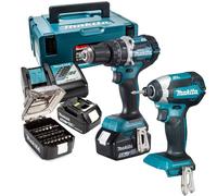 Makita 18V Dlx2180Tj Brushless Kit Dhp484 Hammer Drill Dtd153 Impact Driver +Set