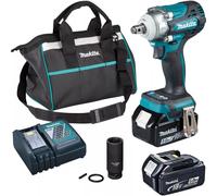 Makita 18V LXT 1/2" Brushless Impact Wrench 2 x 5.0Ah Batteries DTW300TX2