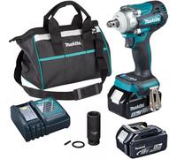Makita 18V LXT 1/2" Brushless Impact Wrench 2 x 5.0Ah Batteries DTW300TX2