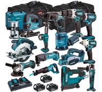 Makita 18V LXT 15 Piece Power Tool Kit With 3 x 5.0Ah Batteries Charger & Bag
