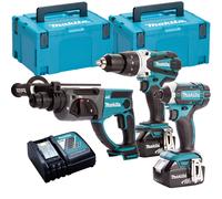 Makita 18V LXT 3 Piece Combo Tool Kit with 2 x 5.0Ah Battery & Charger In Case