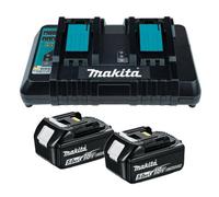 Makita 18V Lxt 5Ah Twin Battery & Twin Charger Kit Inc 2X 5.0Ah Batteries & Dc18Rd Charger