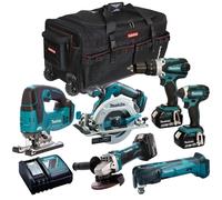 Makita 18V LXT 6 Piece Combo Tool Kit 3 x 5.0Ah Batteries & Charger T4TKIT-3663